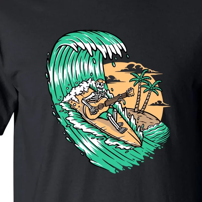 Surf Playing Guitar While Surfing Gift Tall T-Shirt