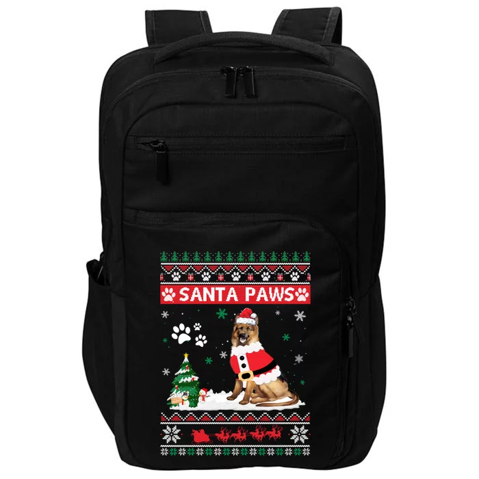 Santa Paws Ger Shepherd Merry Christmas Dog Funny Xmas Funny Gift Impact Tech Backpack