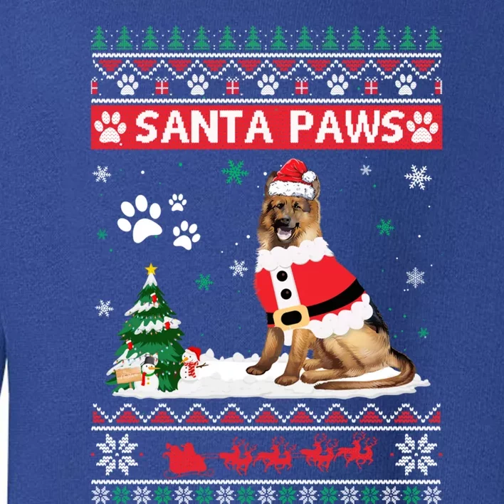 Santa Paws Ger Shepherd Merry Christmas Dog Funny Xmas Funny Gift Toddler Sweatshirt