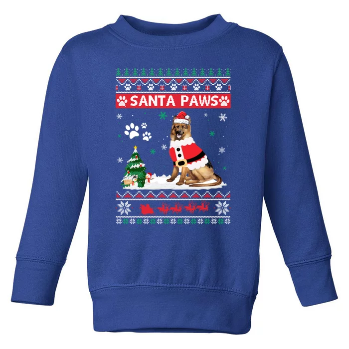 Santa Paws Ger Shepherd Merry Christmas Dog Funny Xmas Funny Gift Toddler Sweatshirt