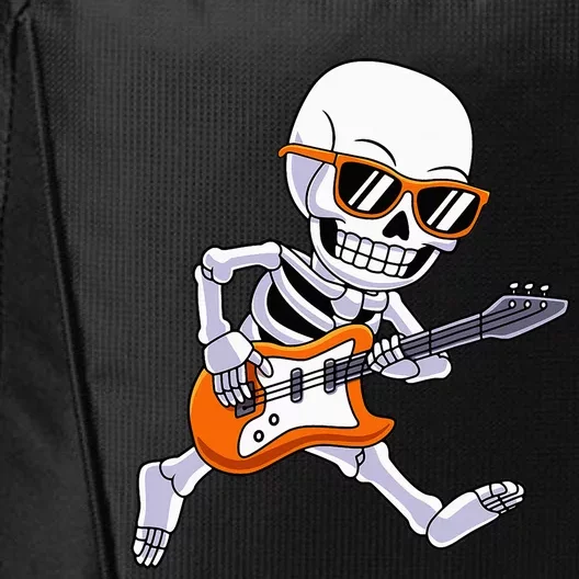 Skeleton Playing Guitar Rock & Roll Halloween City Backpack