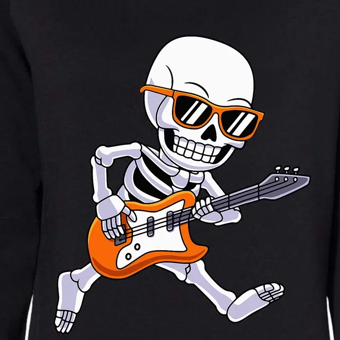 Skeleton Playing Guitar Rock Roll Kids Halloween Womens California Wash Sweatshirt