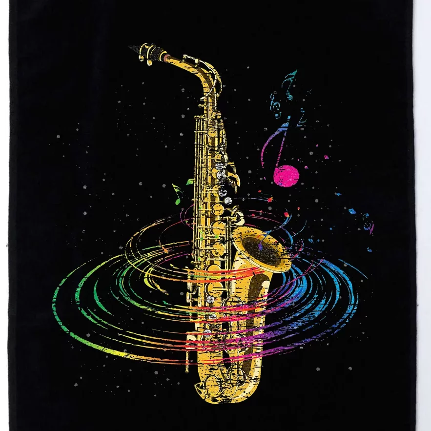 Sax Player Gift Idea Saxophonist Music Notes Saxophone Platinum Collection Golf Towel