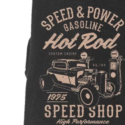 Speed & Power Gasoline Hot Rod Speed Shop Doggie 3-End Fleece Hoodie