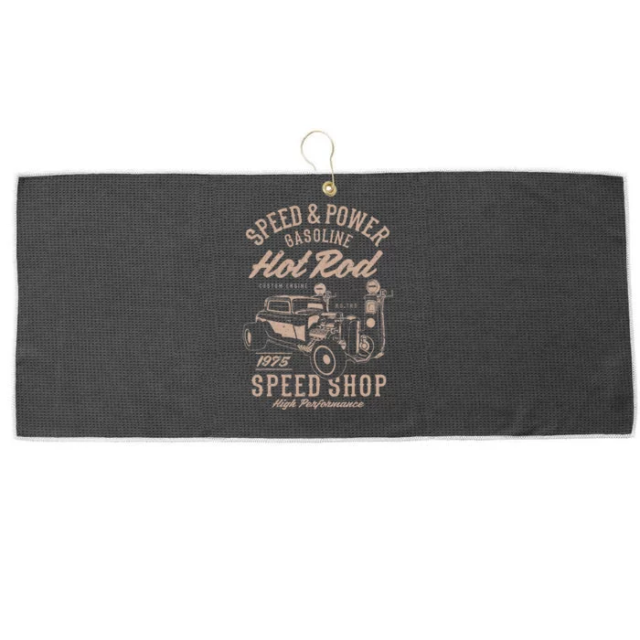 Speed & Power Gasoline Hot Rod Speed Shop Large Microfiber Waffle Golf Towel