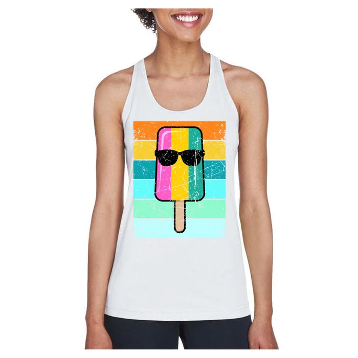 Summer Popsicle Gift Funny Ice Cream Beach Pool Party Gift Women's Racerback Tank