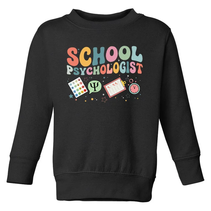 School Psychologist Groovy Psychology Teacher Toddler Sweatshirt