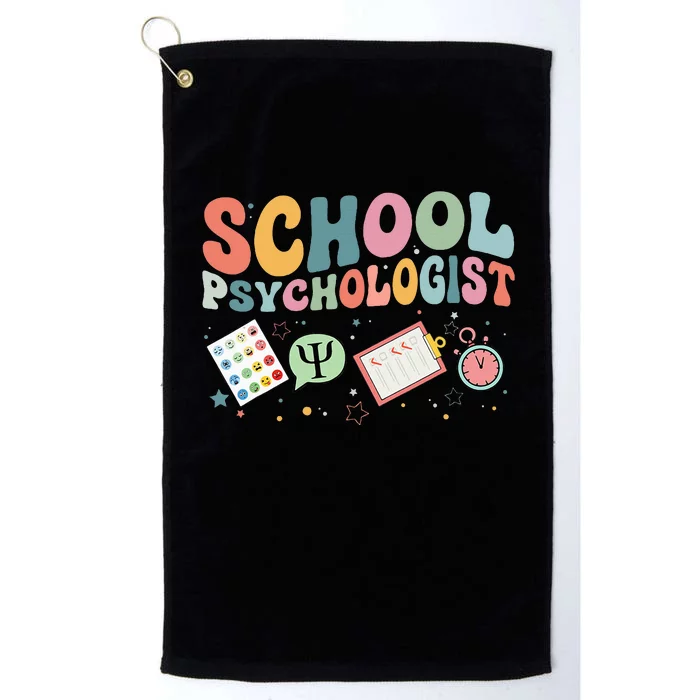 School Psychologist Groovy Psychology Teacher Platinum Collection Golf Towel