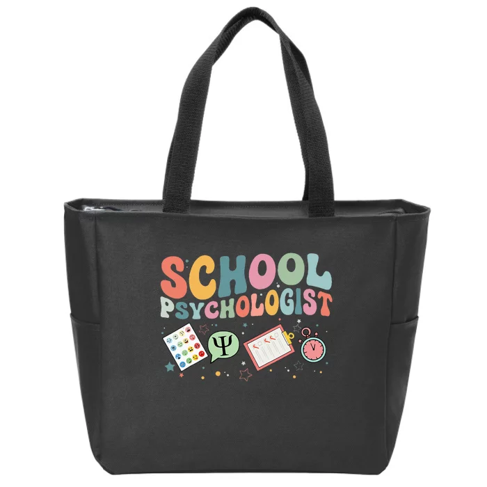 School Psychologist Groovy Psychology Teacher Zip Tote Bag