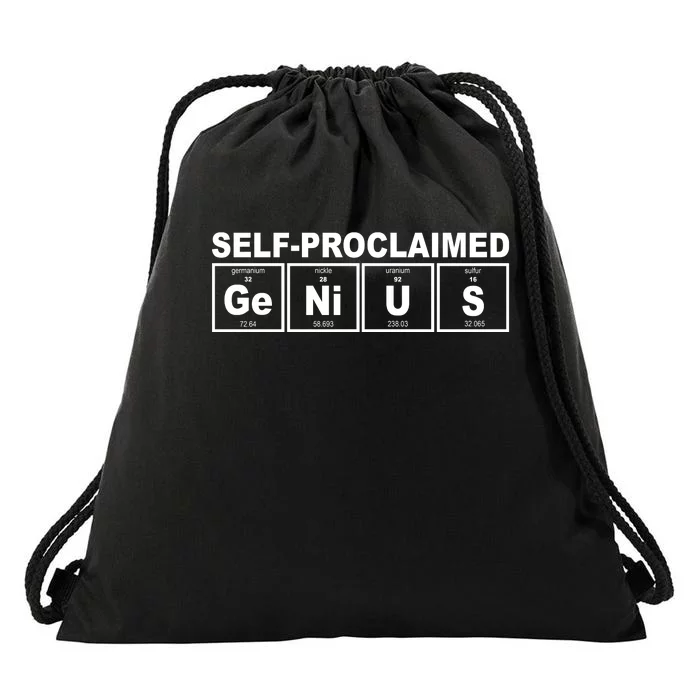 Self Proclaimed Genius Funny Periodic Table Drawstring Bag