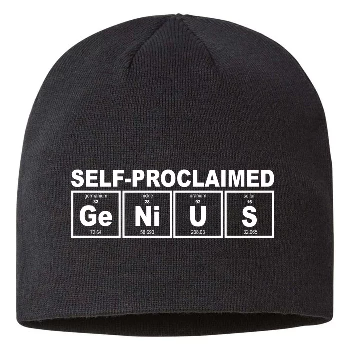 Self Proclaimed Genius Funny Periodic Table 8 1/2in Sustainable Knit Beanie