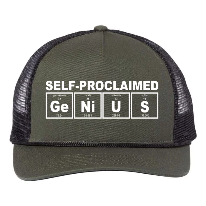 Self Proclaimed Genius Funny Periodic Table Retro Rope Trucker Hat Cap