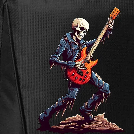 Skeleton Playing Guitar Rock And Roll Skeleton Hand Meaningful Gift City Backpack