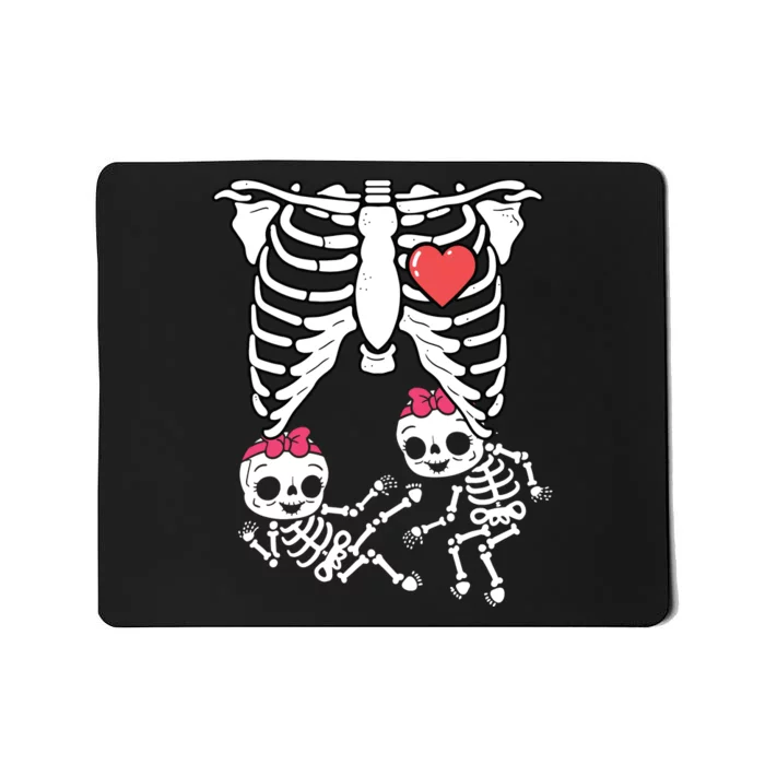 Skeleton Pregnancy Girl Twins XRay Pregnant Halloween Mousepad