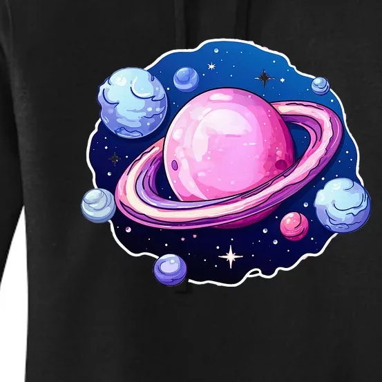 Saturn Planets Galaxy Women's Pullover Hoodie