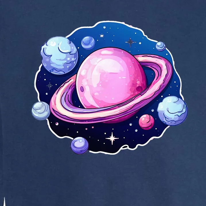 Saturn Planets Galaxy Garment-Dyed Sweatshirt