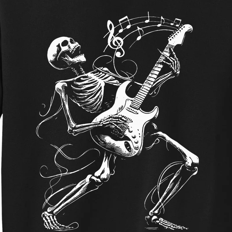 Skeleton Playing Guitar Music Gifts Rock Band Sweatshirt