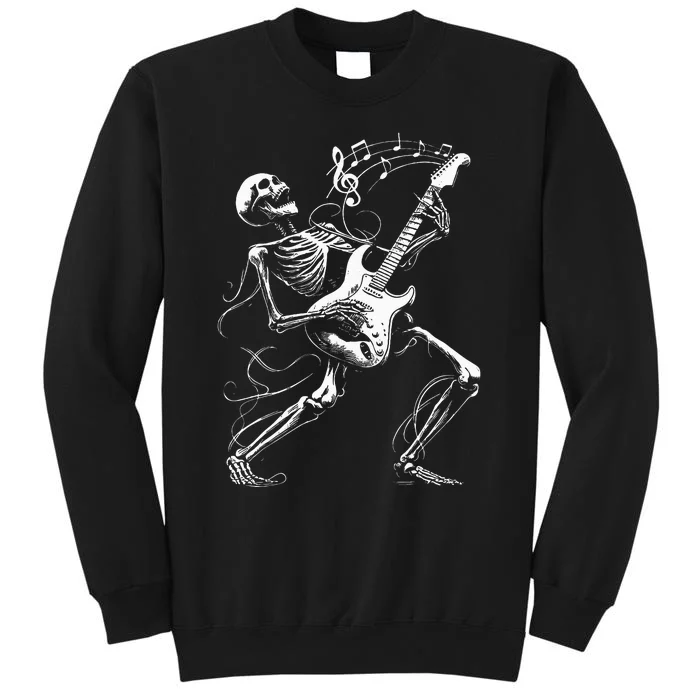 Skeleton Playing Guitar Music Gifts Rock Band Sweatshirt