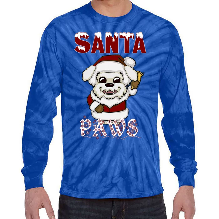 Santa Paws Gift Tie-Dye Long Sleeve Shirt