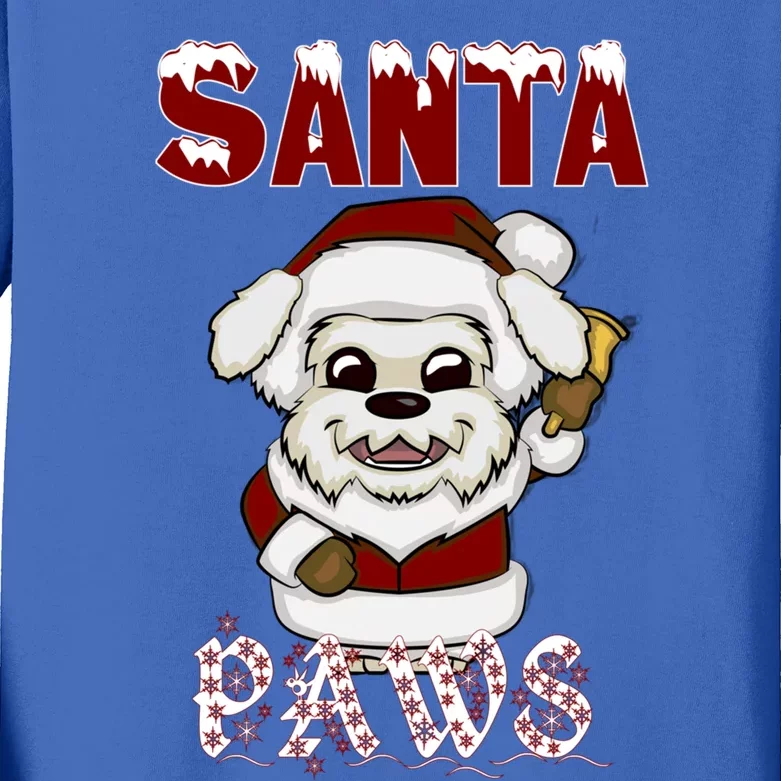 Santa Paws Gift Kids Long Sleeve Shirt