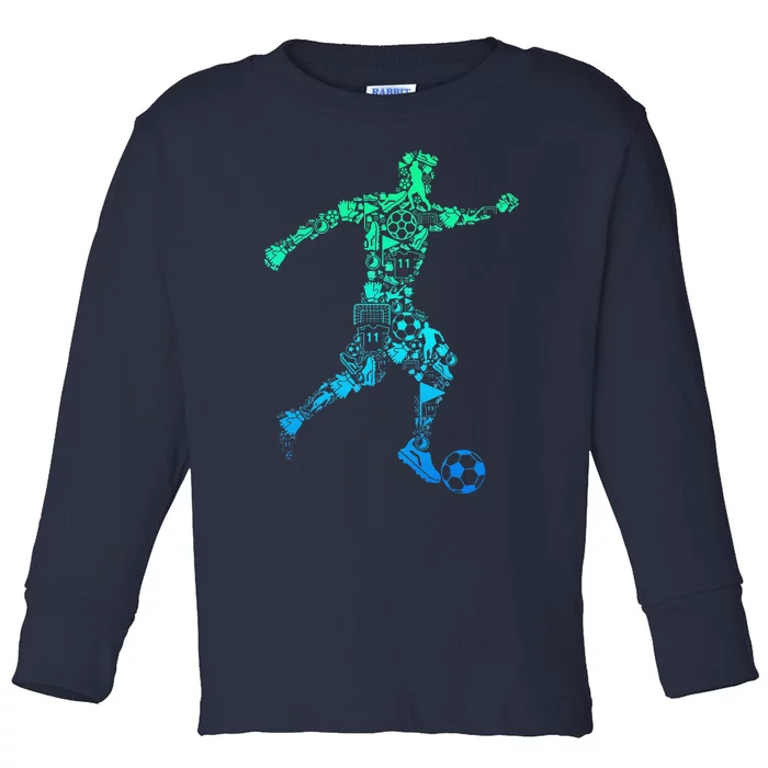 Soccer Player Gift Toddler Long Sleeve Shirt