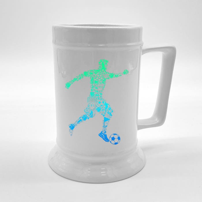 Soccer Player Gift Front & Back Beer Stein