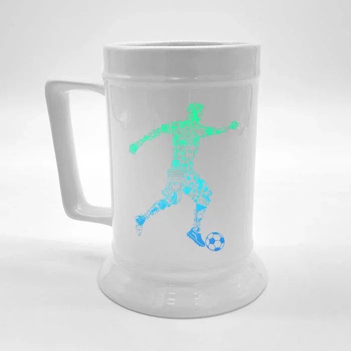 Soccer Player Gift Front & Back Beer Stein