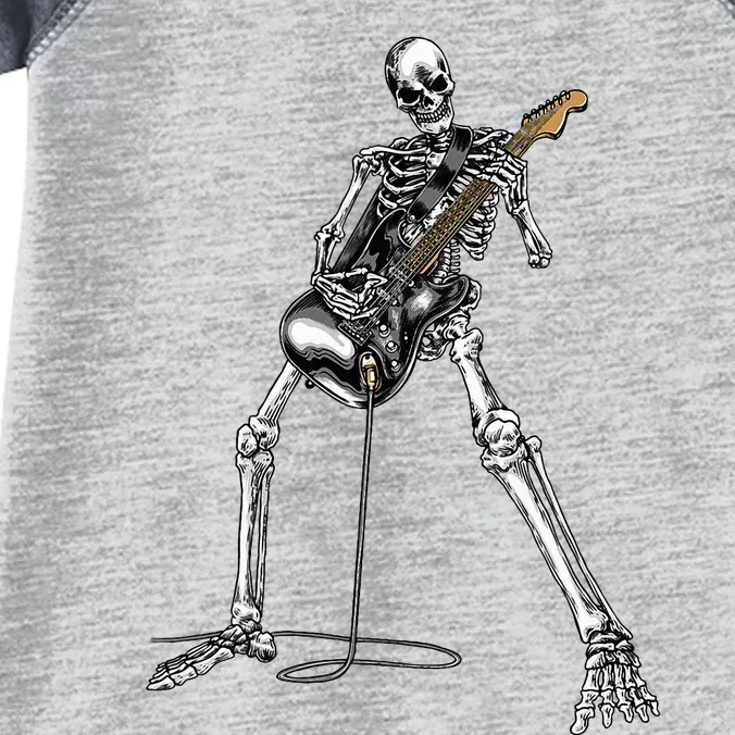 Skeleton Playing Guitar Rock And Roll Graphic Band Infant Baby Jersey Bodysuit