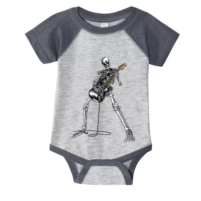 Skeleton Playing Guitar Rock And Roll Graphic Band Infant Baby Jersey Bodysuit