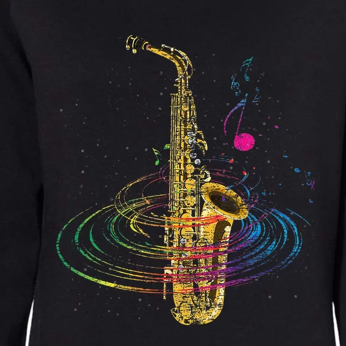 Sax Player Gift Idea Saxophonist Music Notes Saxophone Womens California Wash Sweatshirt