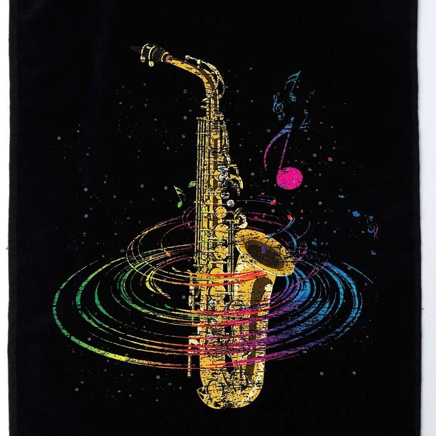 Sax Player Gift Idea Saxophonist Music Notes Saxophone Platinum Collection Golf Towel