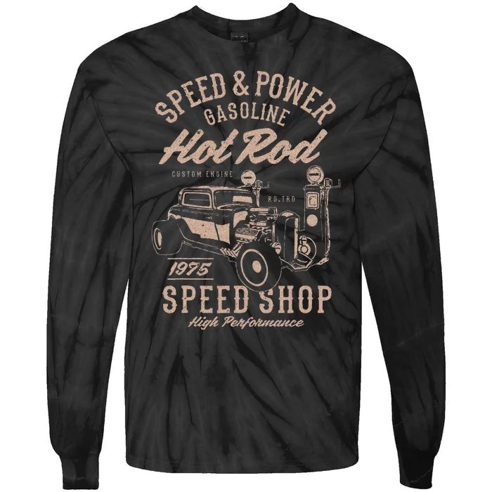 Speed & Power Gasoline Hot Rod Speed Shop Tie-Dye Long Sleeve Shirt