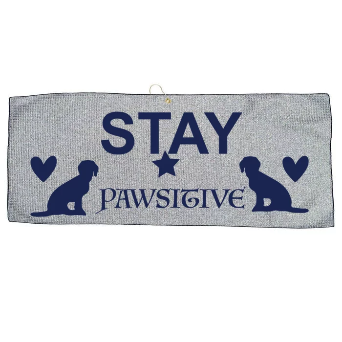 Stay Pawsitive Great Gift For Paw Lovers Gift Large Microfiber Waffle Golf Towel