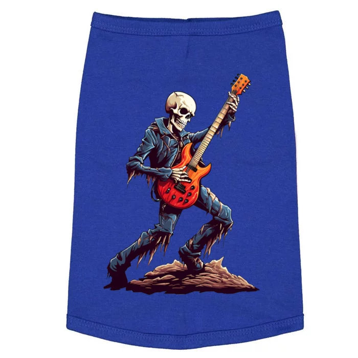 Skeleton Playing Guitar Rock And Roll Skeleton Hand Gift Doggie Tank