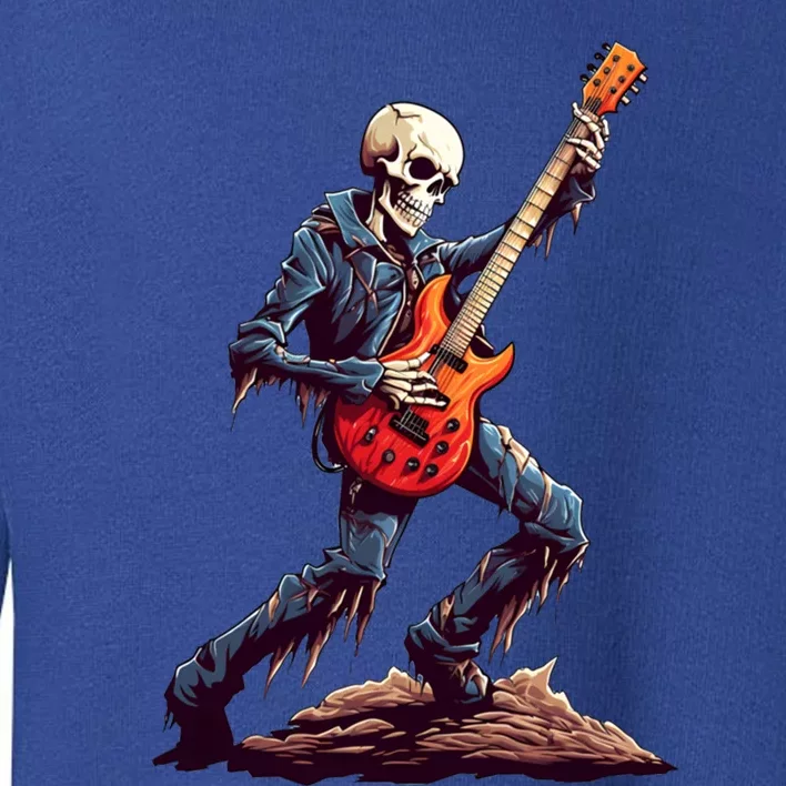 Skeleton Playing Guitar Rock And Roll Skeleton Hand Gift Toddler Sweatshirt