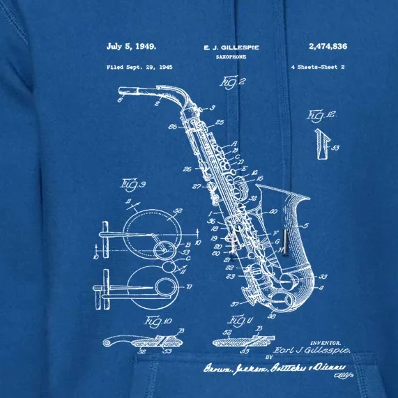 Saxophone Patent Graphic Gift Premium Hoodie