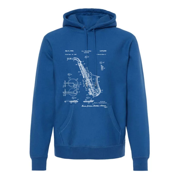 Saxophone Patent Graphic Gift Premium Hoodie