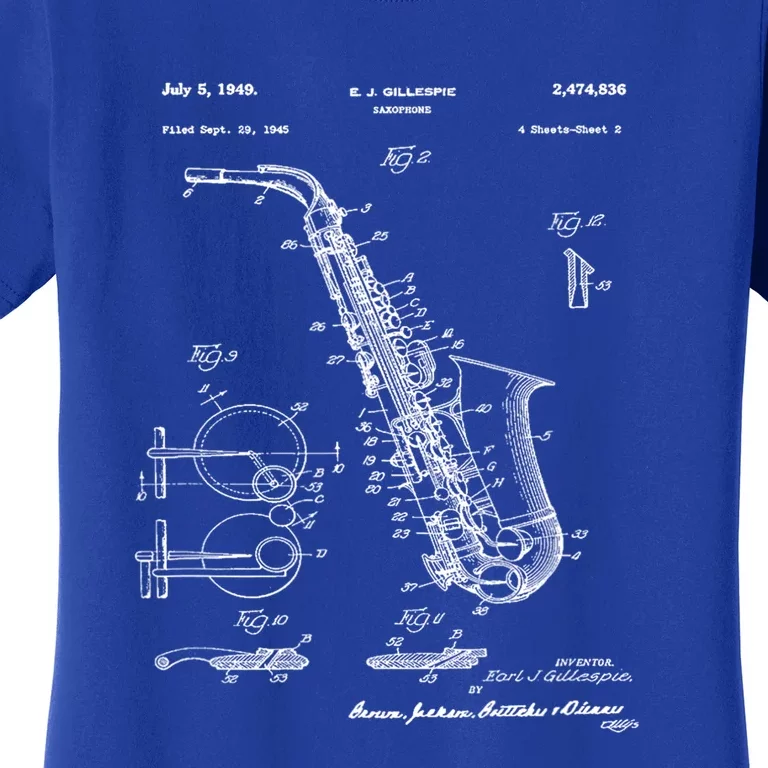 Saxophone Patent Graphic Gift Women's T-Shirt