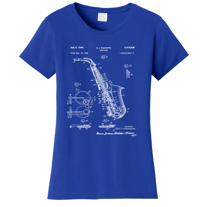 Saxophone Patent Graphic Gift Women's T-Shirt