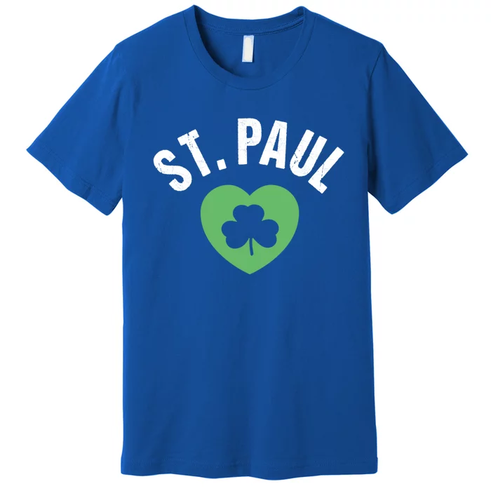 St Patricks Green Heart Irish Saint Pattys Day Lucky St Paul Cute Gift Premium T-Shirt