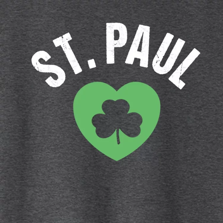 St Patricks Green Heart Irish Saint Pattys Day Lucky St Paul Cute Gift Women's Crop Top Tee