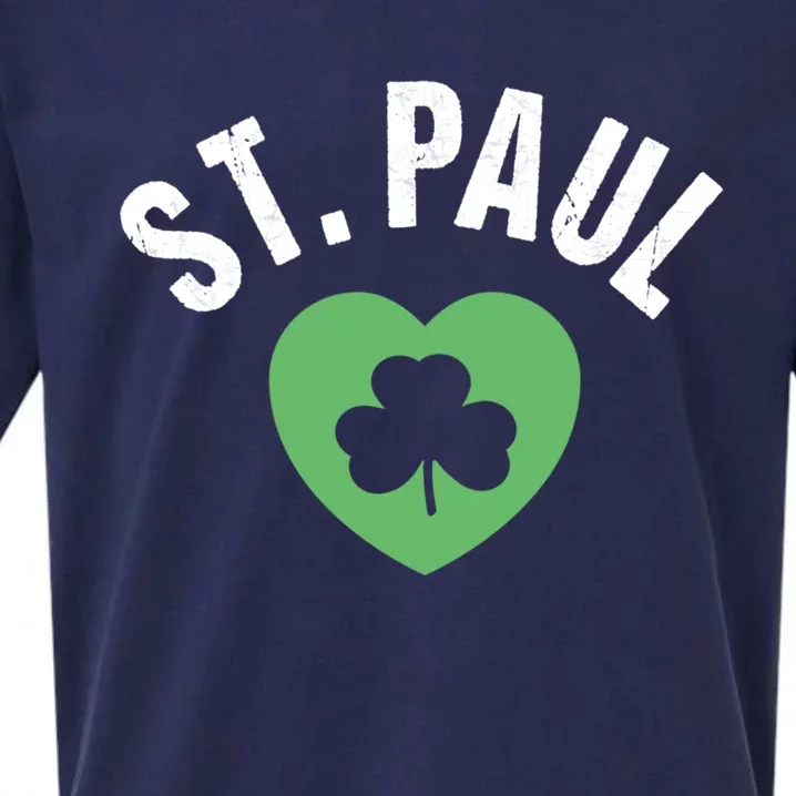 St Patricks Green Heart Irish Saint Pattys Day Lucky St Paul Cute Gift Sueded Cloud Jersey T-Shirt