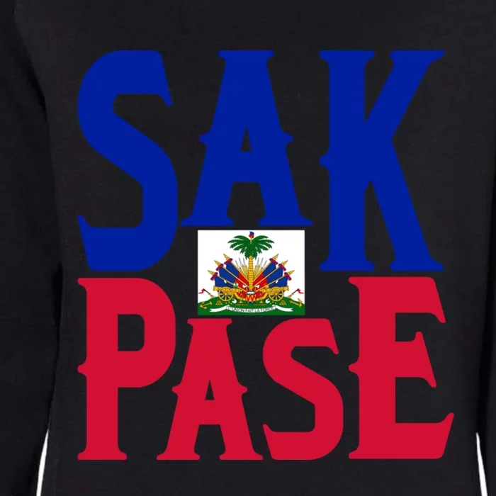 Sak Pase Gift Cute Haitian Creole Pride Gift Womens California Wash Sweatshirt