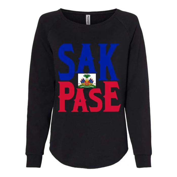 Sak Pase Gift Cute Haitian Creole Pride Gift Womens California Wash Sweatshirt