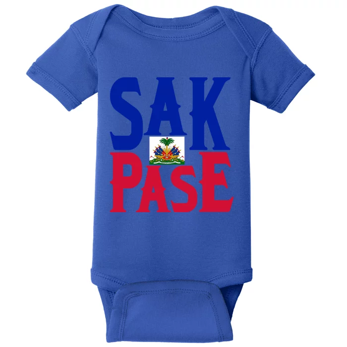 Sak Pase Gift Cute Haitian Creole Pride Gift Baby Bodysuit