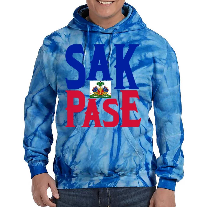 Sak Pase Gift Cute Haitian Creole Pride Gift Tie Dye Hoodie