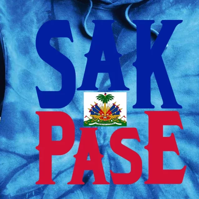 Sak Pase Gift Cute Haitian Creole Pride Gift Tie Dye Hoodie