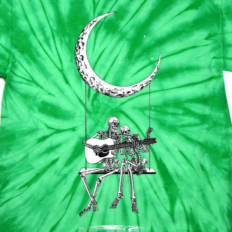 Skeleton Playing Guitar Band Tie-Dye T-Shirt