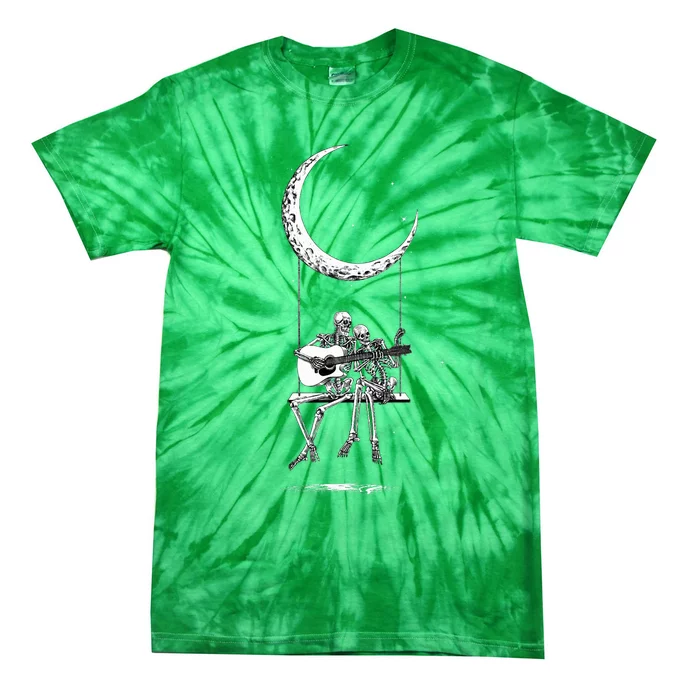 Skeleton Playing Guitar Band Tie-Dye T-Shirt