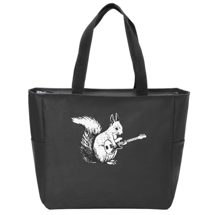 Squirrel Playing Guitar Awesome Guitar Lover Zip Tote Bag